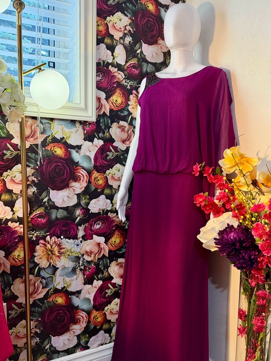 BCBG Dresses & Skirts - BCBG Pleated One-Shoulder Maxi Dress in Plum Berry